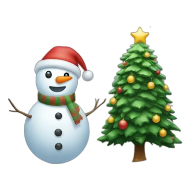Snowman and Christmastree sticker