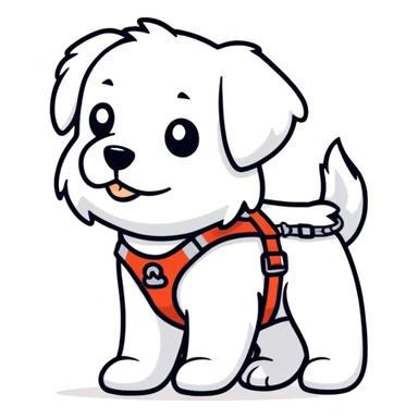 Maltese dog guiding a blind person  sticker