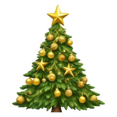 Christmas tree with gold decorations sticker
