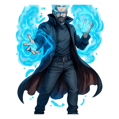 the strongest sorcerer of the modern age, powerful, mystical, modern clothing, magical aura sticker