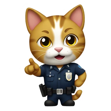 cat pointing at the police  sticker