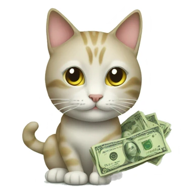 cat with money sticker