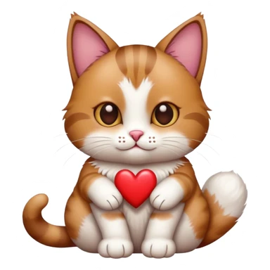 cat with heart by paws sticker