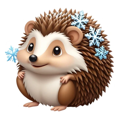 Un erizo con un copo de nieve sticker