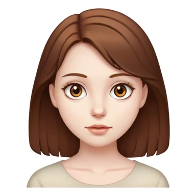 Girl with brown hair and brown eyes, and white body  sticker