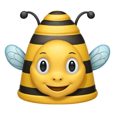 Happy bee with striped party hat sticker