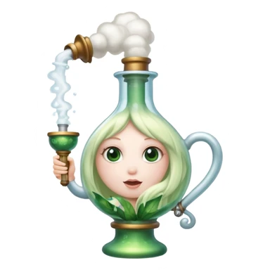 Fairy with a big bong with steam coming out of it sticker