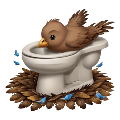 Pooping with birds in the room sticker