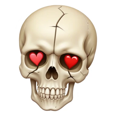 skull with a broken heart  sticker