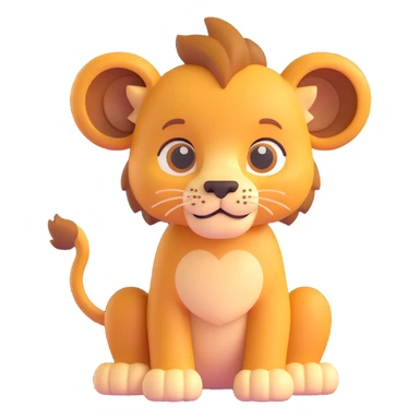cartoon lion cub sticker