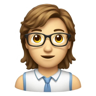 brown haired nerd programming sticker