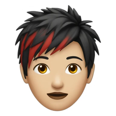 Female punk,red and black short hair sticker