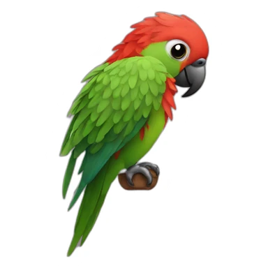 Parrot on the shoulder. Bob hairstyle sticker