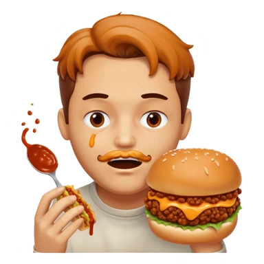 person eating sloppy joe sticker