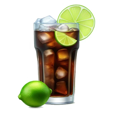 glass of coke with ice and lime sticker