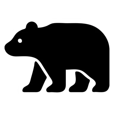 A bear in solid filled icon sticker