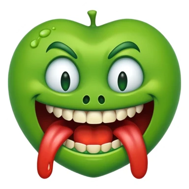 Evil greedy hungry salivating emoji sticker