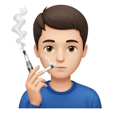a boy smoking e-cigarette sticker