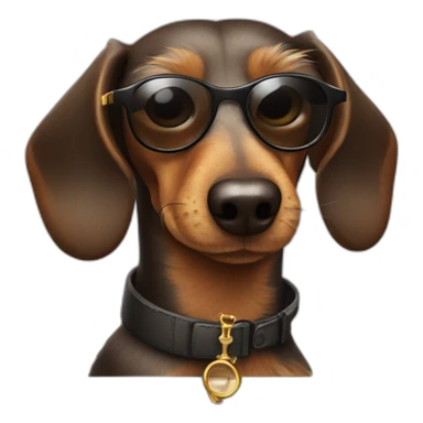 wire-haired dachshund with sunglasses and a pipe detective  sticker