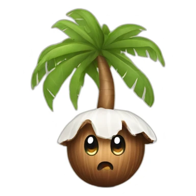 cute coconut charcter sticker