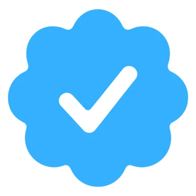 verified blue tick badge, flat color style, Instagram inspired sticker