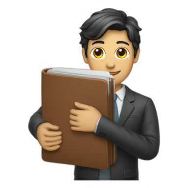 persona con una carpeta en la mano sticker