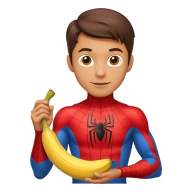 spiderman holding banana sticker