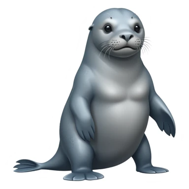 scary grey sea lion full body sticker