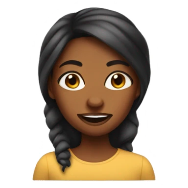 brown skin girl making a silly face  sticker