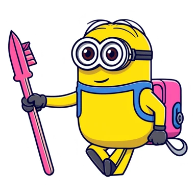 Minion shooting a Barbie  sticker