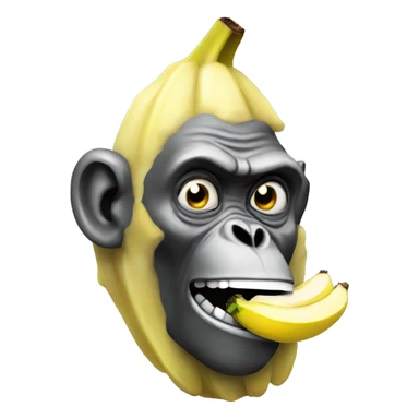 /robotic-ape eating banana sticker