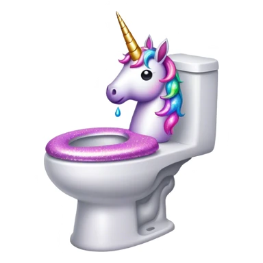 Unicorn poop in the toilet sticker
