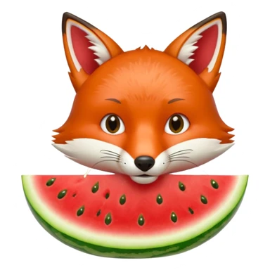 fox eating watermelon sticker