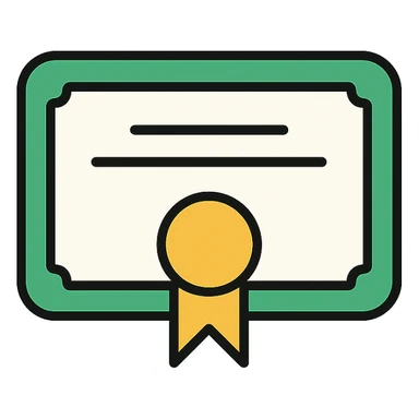 university degree or diploma, modern look, green gold and white color scheme, rounded shapes, simple design sticker