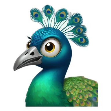 cute peacock sticker