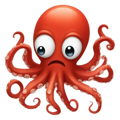 red cartoon octopus shocked sticker