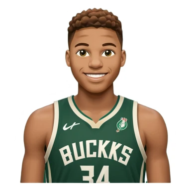 giannis smiling Milwaukee number 34 sticker