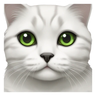 black and white scottish fold cat with green eyes  sticker
