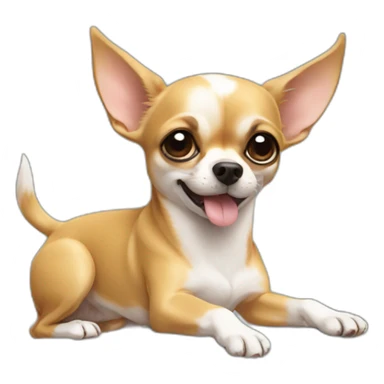 chihuahua hold in paw a huge stone sticker