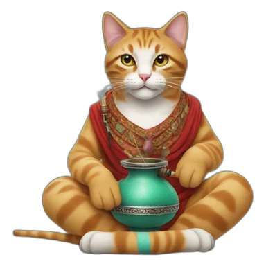 A cat with a shisha sticker