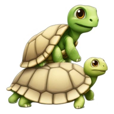 Chat sur tortue sticker