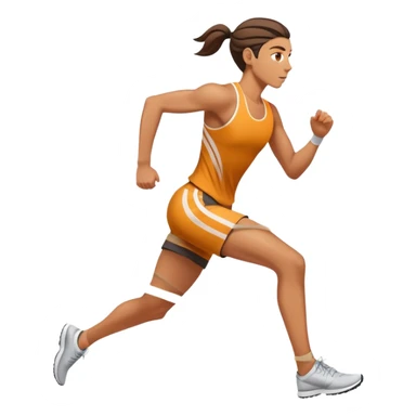 person running fast with motion lines sticker