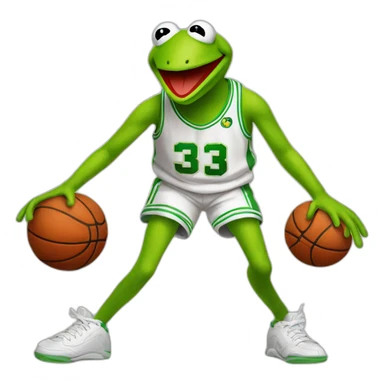 kermit the frog playing basketball sticker
