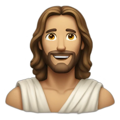 Jesus Christ smiling eyes closed sticker