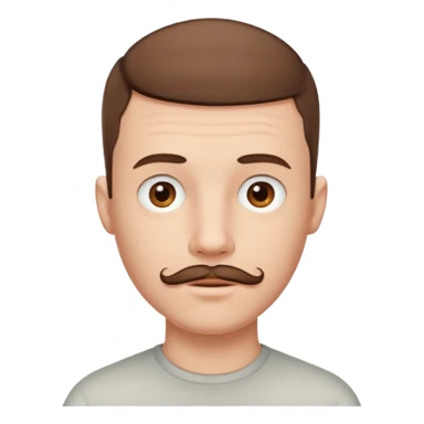 Pale man with short buzz cut brown hair with chin beard and mustache  sticker