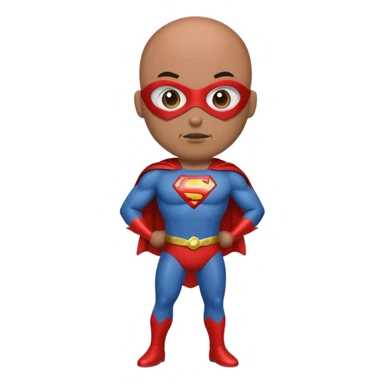Bald brown man superhero  sticker