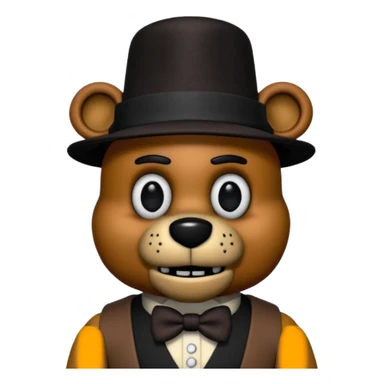 Freddy Fazbear with black and tiny hat from Five Nights At Freddy's Movie sticker
