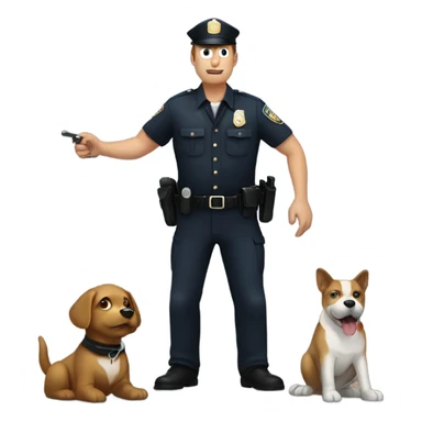 Guy getting arrested by dog cop sticker