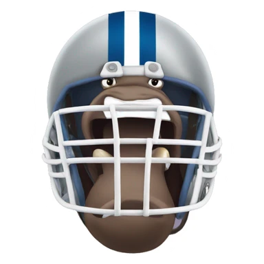 hippo wearing a football helmet sticker