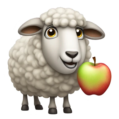 sheep looking craving an apple sticker